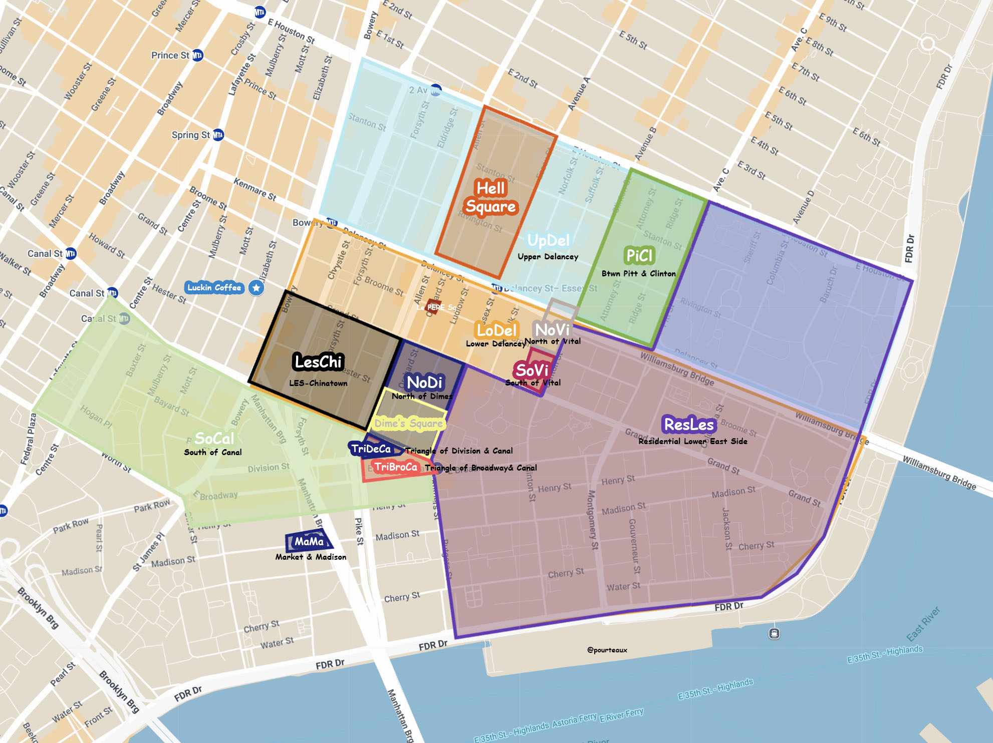 Map of NoDi and LES micro-neighborhoods